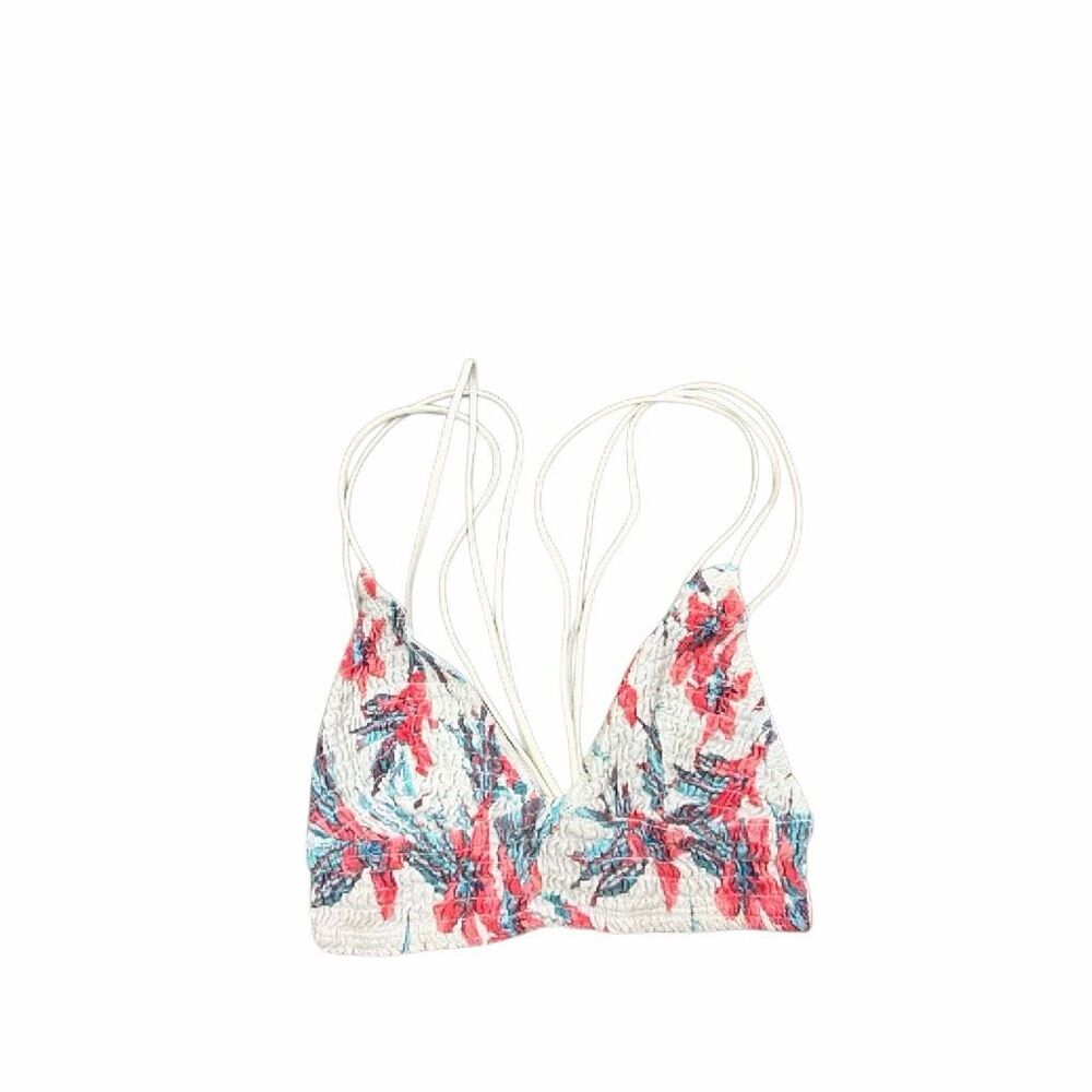 Free People Strappy Multi Strap Smocked Crop Top Tropical Floral Bralette XS
